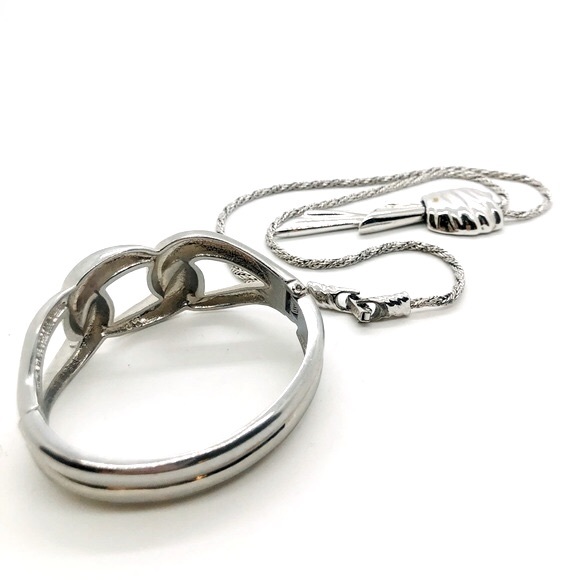 Vintage signed MONET Modernist Necklace & bracelet - Picture 7 of 13